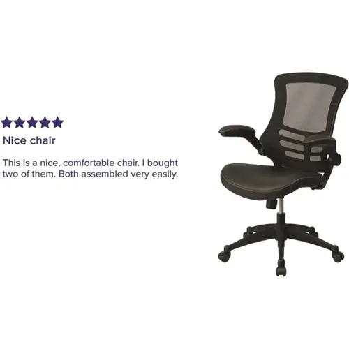 Faux Leather Swivel Office Chair in Black