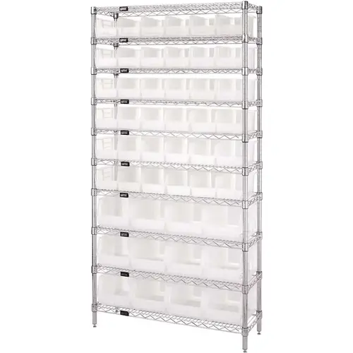 Giant Open Hopper 36 in. x 14 in. x 74 in. Wire Chrome Heavy Duty 10-Tier Industrial Shelving Unit Giant Open Hopper 36 in. x 14 in. x 74 in. Wire Chrome Heavy Duty 10-Tier Industrial Shelving Unit