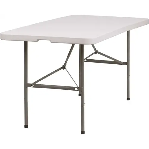 60 in. Granite White Plastic Tabletop Metal Frame Folding Table 60 in. Granite White Plastic Tabletop Metal Frame Folding Table