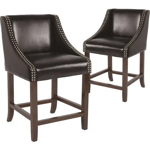 24 in Black Leather Bar Stool Color/Finish Family 24 in Black Leather Bar Stool Color/Finish Family