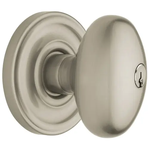 5225 Egg Knob Emergency Egress Keyed Entry Lifetime Satin Nickel Finish 5225 Egg Knob Emergency Egress Keyed Entry Lifetime Satin Nickel Finish