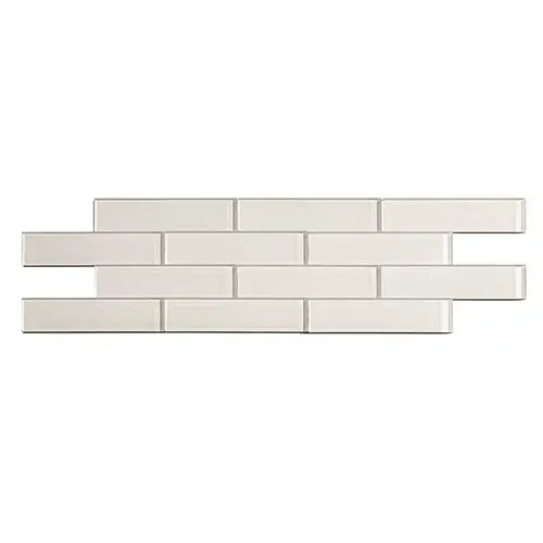 Subway Matted 12 in. x 4 in. Frost Glass Decorative Tile Backsplash