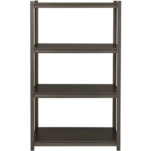Black 4-Tier Steel Shelving Unit (36 in. W x 60 in. H x 18 in. D) Gray