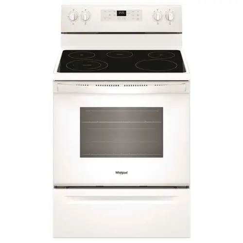 5.3 cu. ft. Electric Range with Steam Clean and 5 Elements in White 5.3 cu. ft. Electric Range with Steam Clean and 5 Elements in White