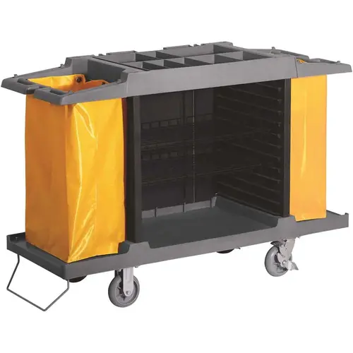 Standard Housekeeping Cart with Bumpers Yellow