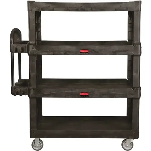 4-SHELF HEAVY-DUTY ERGO UTILITY CART Black 4-SHELF HEAVY-DUTY ERGO UTILITY CART Black