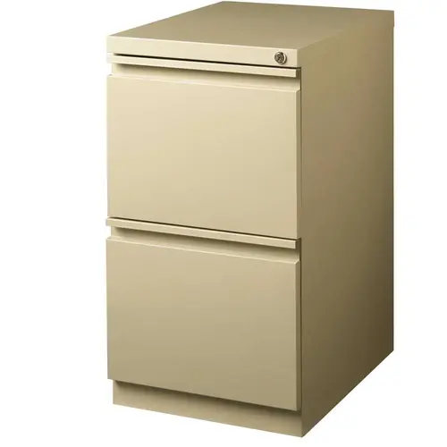 20 in. Deep Putty/Beige Mobile Pedestal File 2-Drawer File-File Cabinet with Full Width Pull