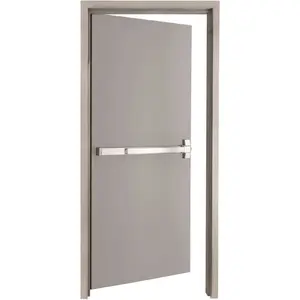 Armor Door VSDFRWD3684EL 36 in. x 84 in. Fire-Rated Gray Left-Hand Flush Steel Prehung Commercial Door and Frame with Panic Bar and Hardware