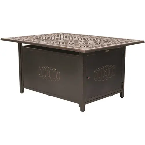 Dynasty 48 in. x 24 in. Rectangle Aluminum Propane Fire Pit Table in Antique Bronze Dynasty 48 in. x 24 in. Rectangle Aluminum Propane Fire Pit Table in Antique Bronze