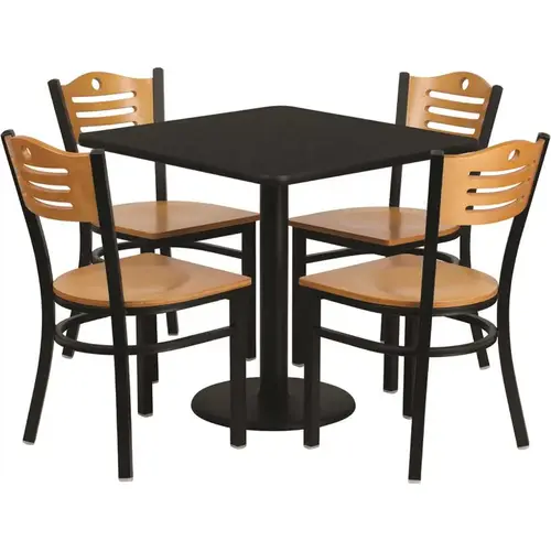 5-Piece Table And Chair Set (Black)