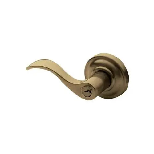 Left Hand 5258 Wave Lever Standard Keyed Entry Antique Brass Finish Left Hand 5258 Wave Lever Standard Keyed Entry Antique Brass Finish