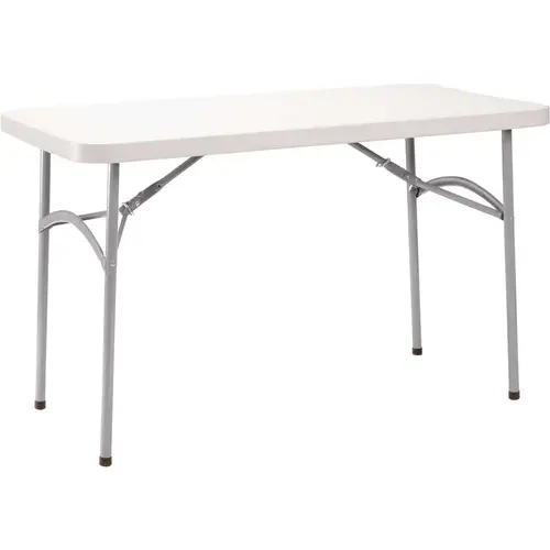 24 in. x 48 in. Speckled Grey Plastic Heavy-Duty Blow-Molded Folding Table Gray 24 in. x 48 in. Speckled Grey Plastic Heavy-Duty Blow-Molded Folding Table Gray