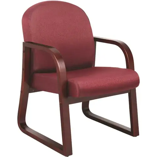 24 in. Width Big and Tall Burgundy and Mahogany Fabric Guest Office Chair with Solid Wood Frame 24 in. Width Big and Tall Burgundy and Mahogany Fabric Guest Office Chair with Solid Wood Frame