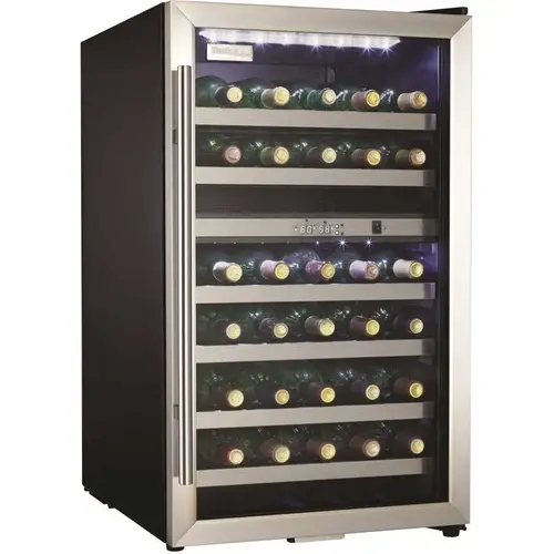 Designer Dual-Zone 19.44 in. 38-Bottle Free-Standing Wine Cooler Black Stainless Steel Designer Dual-Zone 19.44 in. 38-Bottle Free-Standing Wine Cooler Black Stainless Steel