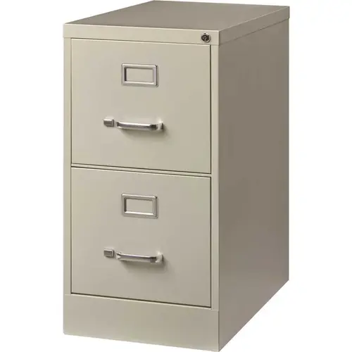 25 in. D Light Gray 2-Drawer Letter Width Vertical File Cabinet
