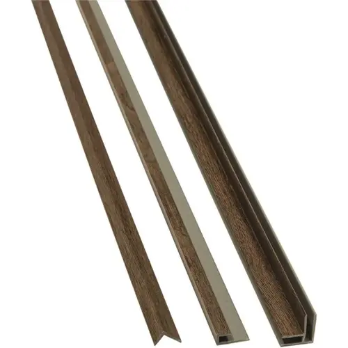 Oak Mocha 94 in. Vinyl Backsplash Accessory Trim Kit Brown