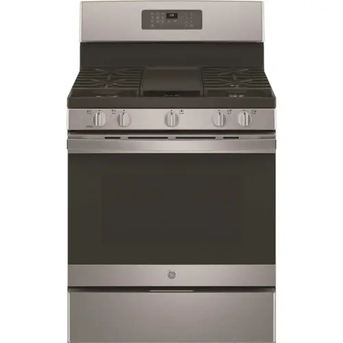 30 in. 5 cu. ft. Gas Range with Self-Cleaning Oven in Stainless Steel with Griddle 30 in. 5 cu. ft. Gas Range with Self-Cleaning Oven in Stainless Steel with Griddle