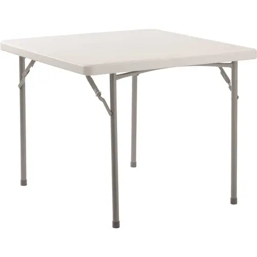 36 in. W x 36 in. D Speckled Gray Blow Molded Plastic Top, Heavy-Duty Metal Frame Folding Table 36 in. W x 36 in. D Speckled Gray Blow Molded Plastic Top, Heavy-Duty Metal Frame Folding Table