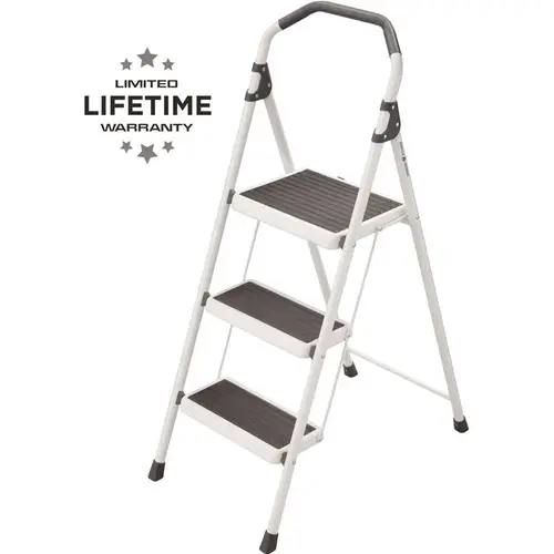 3-Step Steel Lightweight Step Stool Ladder 225 lbs. Load Capacity Type II Duty Rating (9ft. Reach Height) 3-Step Steel Lightweight Step Stool Ladder 225 lbs. Load Capacity Type II Duty Rating (9ft. Reach Height)