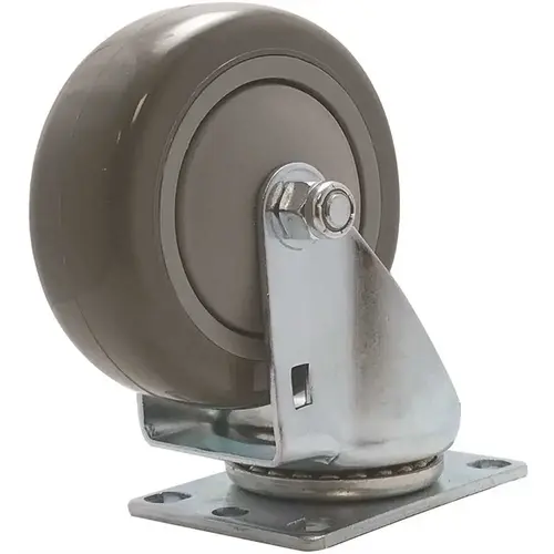 4 in. Polyurethane Swivel Plate Caster with 375 lbs. Load Rating Metallic