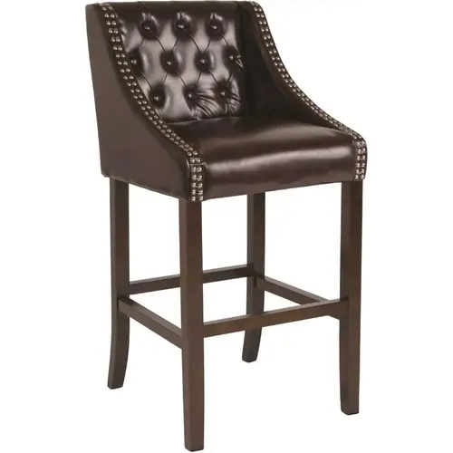 28 in. Brown Leather Bar Stool 28 in. Brown Leather Bar Stool