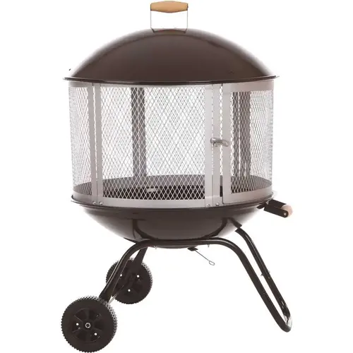 Bessemer 28 in. Round Steel Fire Pit in Black Bessemer 28 in. Round Steel Fire Pit in Black