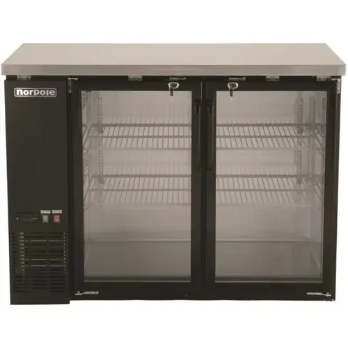 12 cu. ft. 2-Door Under Bar Commercial Specialty Refrigerator in Black