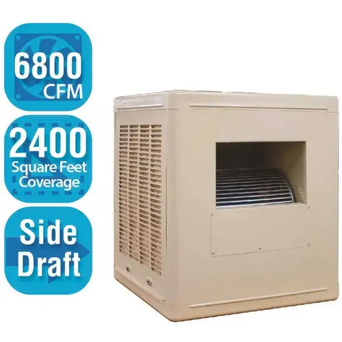 6,800 CFM Side-Draft Aspen Evaporative Cooler for 2,400 sq. ft. (Motor not Included) White
