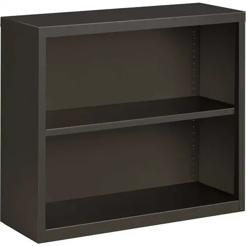 30 in. H Charcoal Metal 2-Shelf Standard Bookcase with Adjustable Shelves