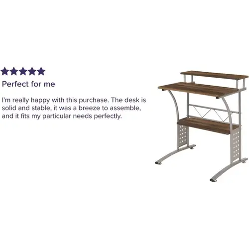 28 in. Rectangular Rustic Walnut Computer Desks with Storage 28 in. Rectangular Rustic Walnut Computer Desks with Storage