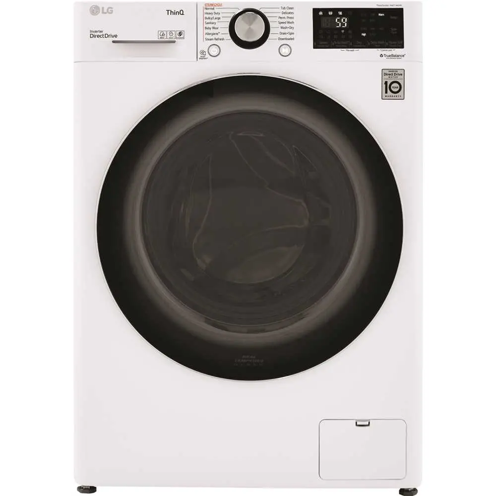 LG Electronics 24 in. W 2.4 cu. ft. SMART All-in-One Compact Front Load Washer & Ventless Dryer Combo in White with Steam WM3555HWA LG Electronics 24 in. W 2.4 cu. ft. SMART All-in-One Compact Front Load Washer & Ventless Dryer Combo in White with Steam WM3555HWA