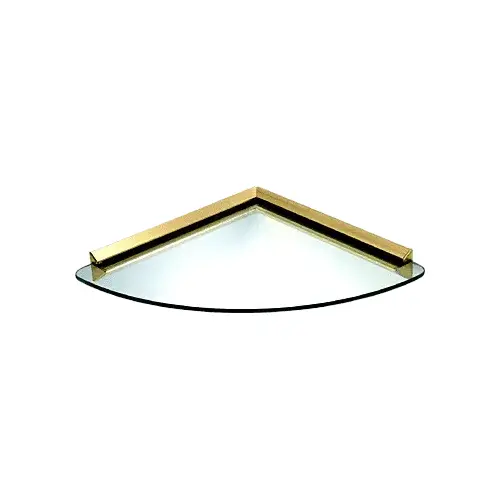 12" x 12" KV Clear Glass Corner Shelf Kit with Brass Bracket 12" x 12" KV Clear Glass Corner Shelf Kit with Brass Bracket