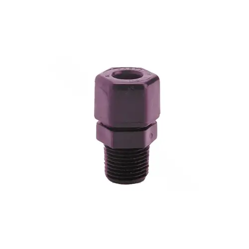 3/8" X 3/8" Black Polypropylene Connector - Tube X Male Npt