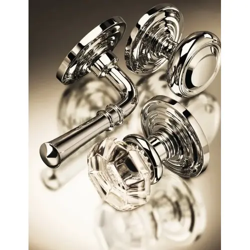 Dummy Pair 565 Knob with Traditional Rose Bright Nickel Finish Dummy Pair 565 Knob with Traditional Rose Bright Nickel Finish