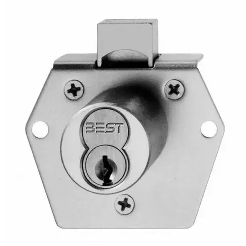 5L Series 7 Pin Rim Deadlocking Vertical Cabinet Lock Satin Chrome Finish 5L Series 7 Pin Rim Deadlocking Vertical Cabinet Lock Satin Chrome Finish