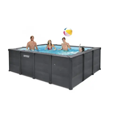 18' Round Graphite Gray Above Ground Pool With 52" Panels And Pump/liner/ladder 18' Round Graphite Gray Above Ground Pool With 52" Panels And Pump/liner/ladder