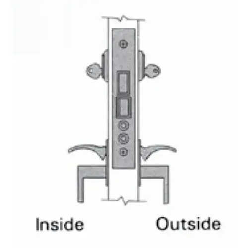 Left Hand Back to Back Handleset Entry Mortise Lock Body Satin Black Finish Left Hand Back to Back Handleset Entry Mortise Lock Body Satin Black Finish