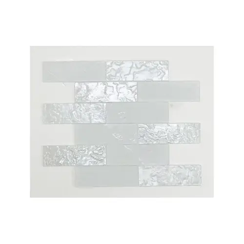 2" X 6" Glass Tile With Mesh Back Snowdrift White 2" X 6" Glass Tile With Mesh Back Snowdrift White
