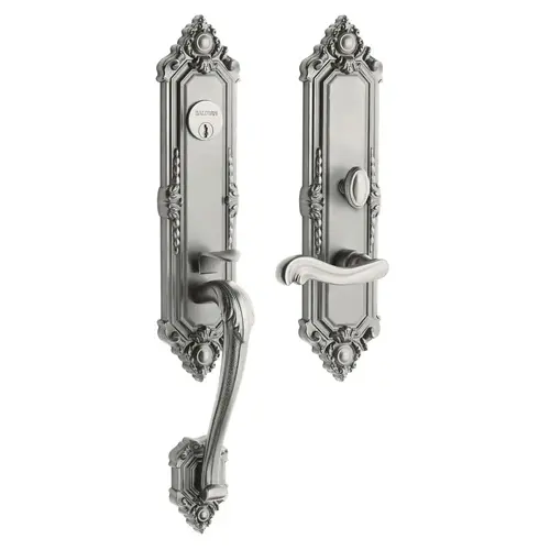Left Hand Kensington Single Cylinder Entry Mortise Trim Satin Nickel Finish Left Hand Kensington Single Cylinder Entry Mortise Trim Satin Nickel Finish