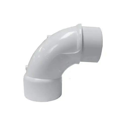 2" X 2" Spigot X Slip Sch40 Pvc 90 Degree Street Sweep Elbow White