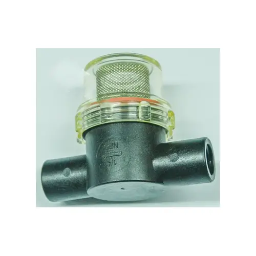 1/4" Low Profile Clear Bowl Inlet Water Strainer With Screen