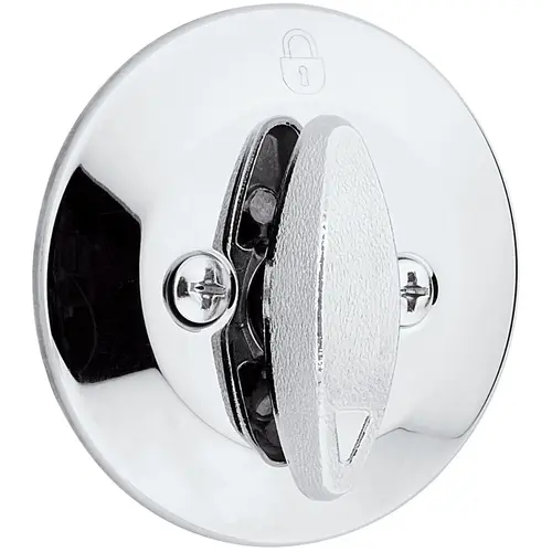 One Sided Turn Deadbolt with New Chassis with 2-3/8" Latch and SCS Strike Bright Chrome Finish One Sided Turn Deadbolt with New Chassis with 2-3/8" Latch and SCS Strike Bright Chrome Finish