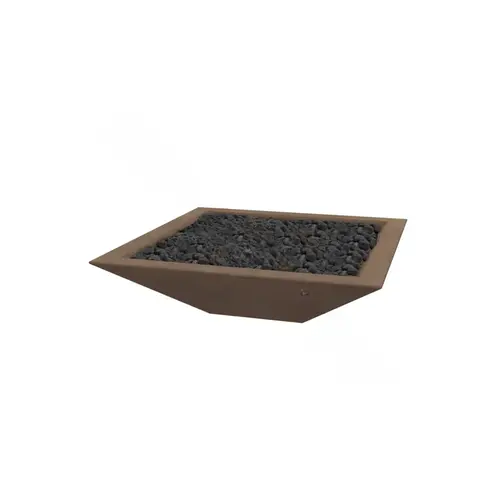 24" X 7" Charcoal Brown Gfrc Oblique Series Fire Bowl
