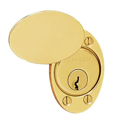Cylinder Lock Cover Plate Unlacquered Brass Finish Cylinder Lock Cover Plate Unlacquered Brass Finish