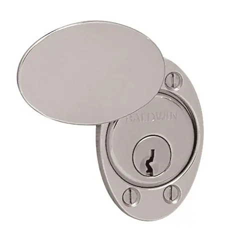Cylinder Lock Cover Plate Lifetime Bright Nickel Finish Cylinder Lock Cover Plate Lifetime Bright Nickel Finish