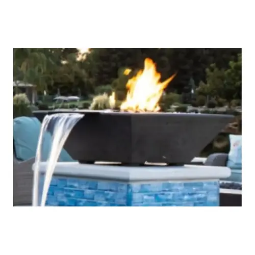 32" Square Pewter Magicflame Fire And Water Bowl 12v 32" Square Pewter Magicflame Fire And Water Bowl 12v