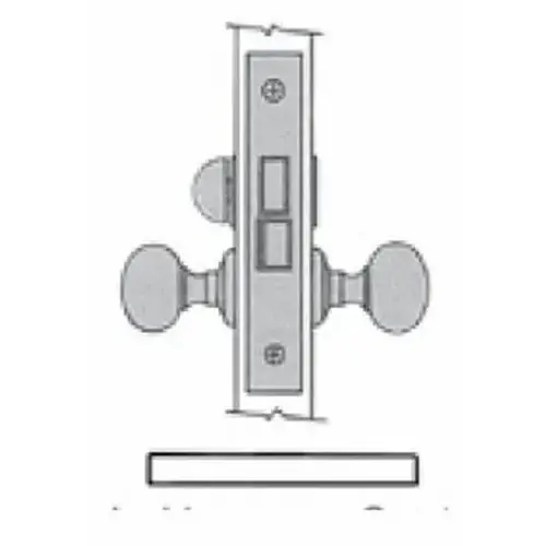 Left Hand Reverse Narrow Interior Privacy Lever x Lever 1-1/2" Backset Mortise Lock Body Bright Brass Finish Left Hand Reverse Narrow Interior Privacy Lever x Lever 1-1/2" Backset Mortise Lock Body Bright Brass Finish