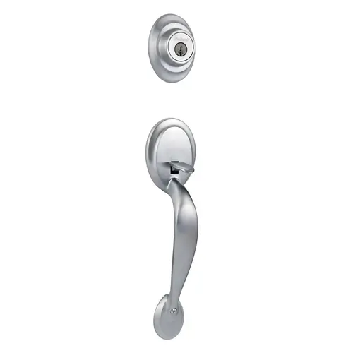 Dakota Double Cylinder Exterior Handleset SmartKey with RCAL Latch and RCS Strike Satin Chrome Finish Dakota Double Cylinder Exterior Handleset SmartKey with RCAL Latch and RCS Strike Satin Chrome Finish