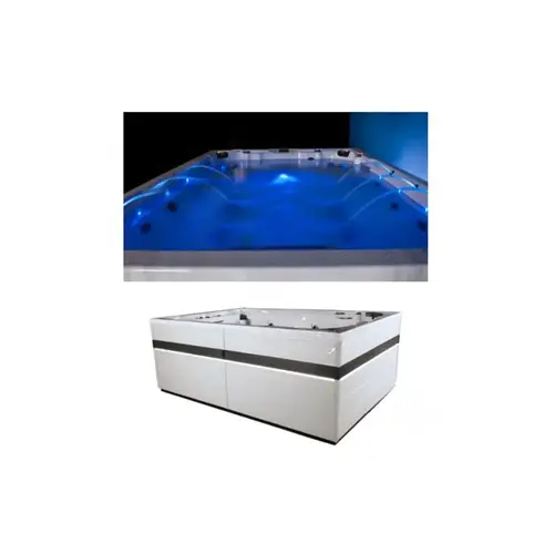 12' Sterling Swim Spa With Gray Cover And Ivory Skirt 12' Sterling Swim Spa With Gray Cover And Ivory Skirt