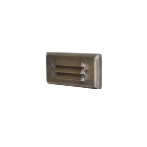 Unique VO5L-L230-FM Voyager 5 5" Weathered Brass Louvered Flush-mount Step Light 2w 3000k